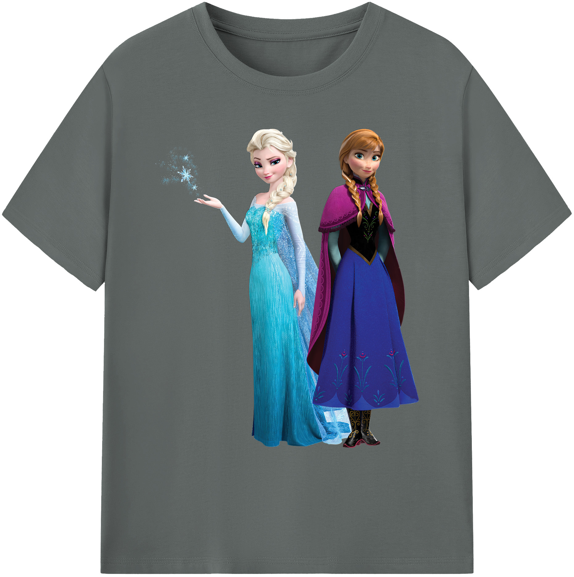 （画像用） アナと雪の女王 アンナ エルサ Frozen Anna Elsa 綿100％ メンズ半袖Tシャツ｜肌触りやわらか＆通気性